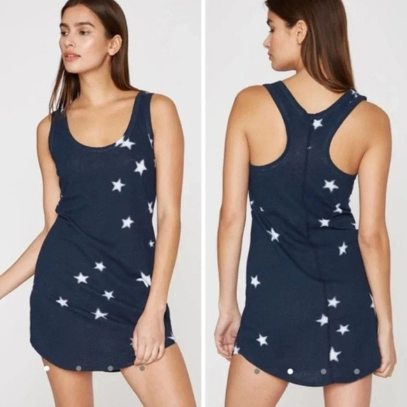 PAM & GELA Blue Star Tank Mini Dress - Picture 1 of 3